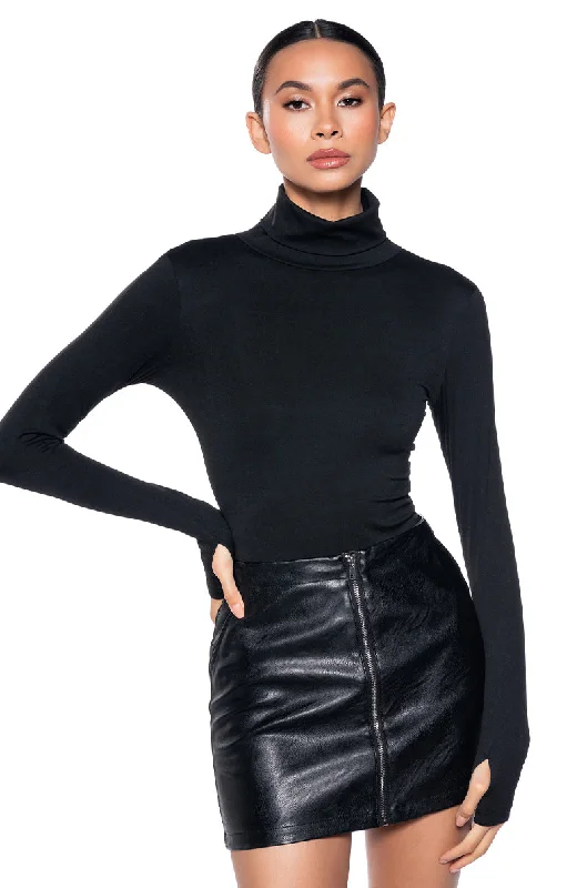 Chic Outfits SNATCHED BASIC MOCK NECK LONG SLEEVE BODYSUIT