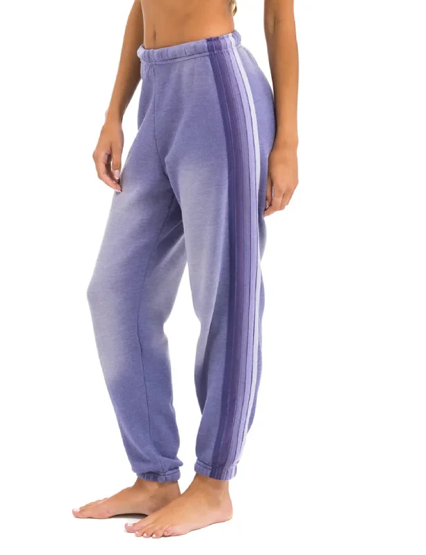 The Latest Fashion Trends 5 Stripe Women's Sweatpants, Faded Grape