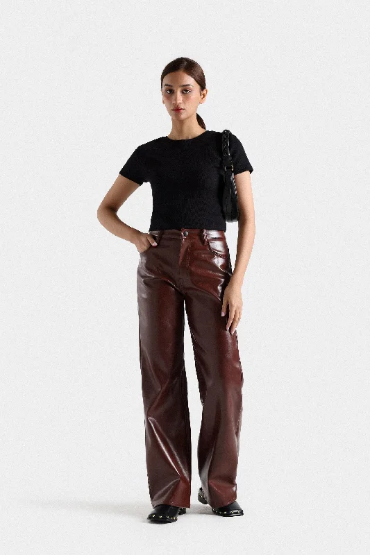 Effortless Style, Endless Impact Faux Leather Wide Leg Pants