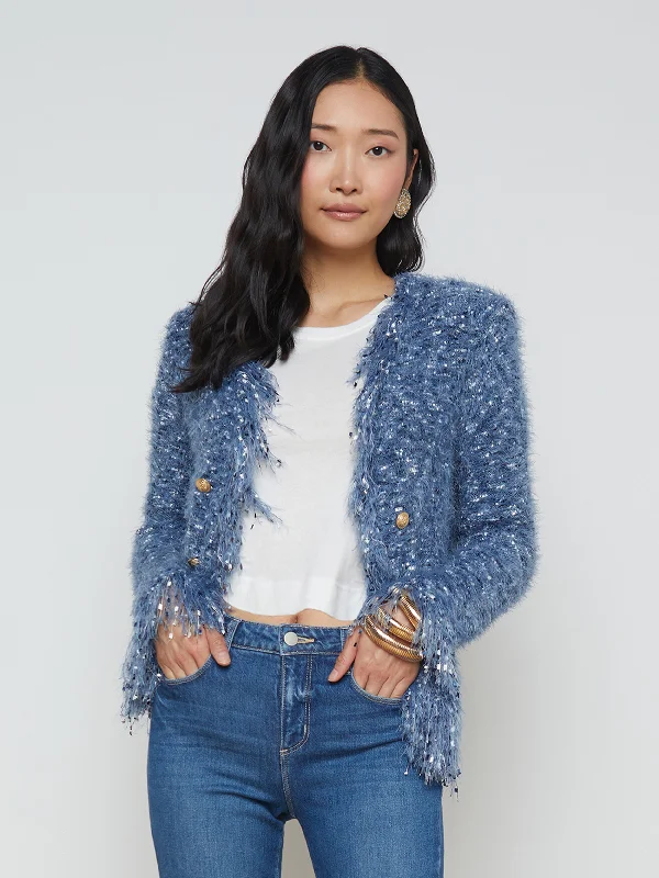 Absurdly Cheap Sale Azure Fringe Cardigan Blazer