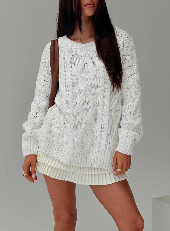 Comfort Centric Apparel Anaya Oversized Sweater White