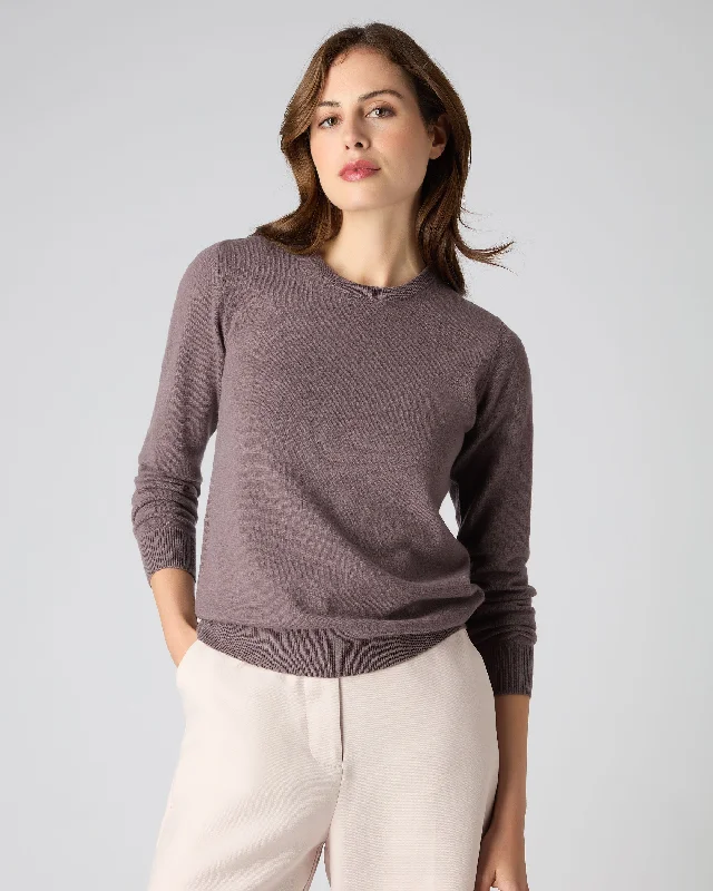 Women Online Clothing Boutiques Women's Round Neck Cashmere Jumper Grape Purple