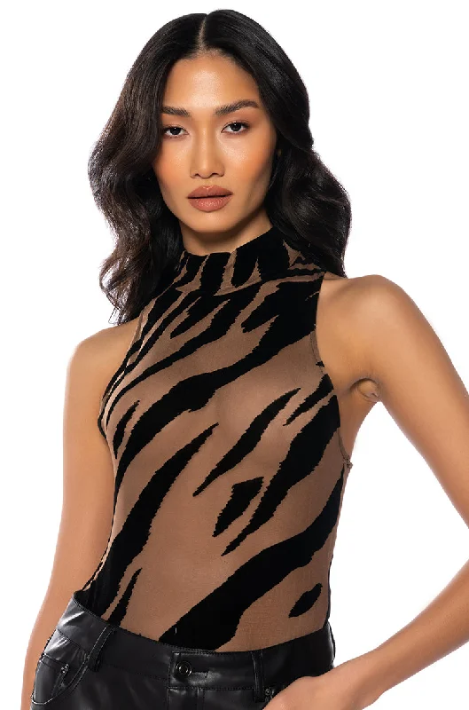 Clothing Online KAMI ANIMAL PRINT SLEEVELESS BODYSUIT