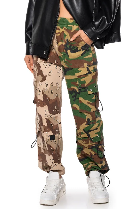 Trend Alert RYANN CAMO COLOR BLOCKED CARGO PANT