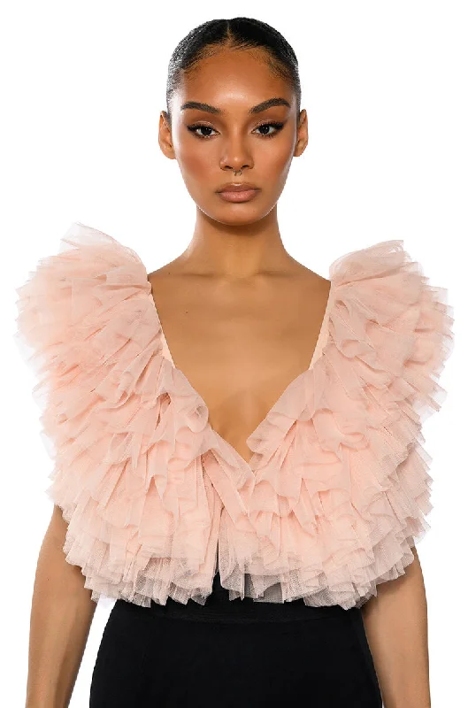 Flash Sale Or Flash Sales ROMANTIC TULLE RUFFLE BODYSUIT