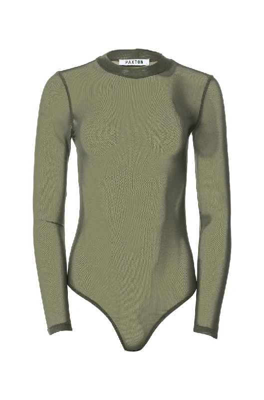 Chic And Comfortable PAXTON SEXY SINGLE MESH LONG SLEEVE BODYSUIT