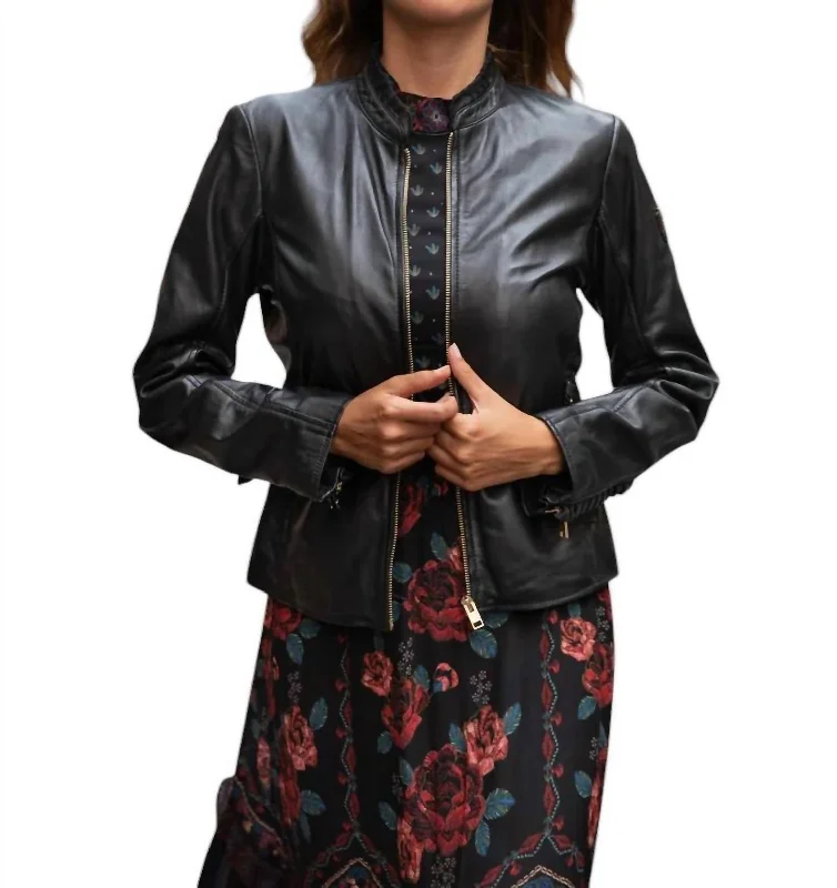 Clothing Sales Galina Leather Jacket In Black