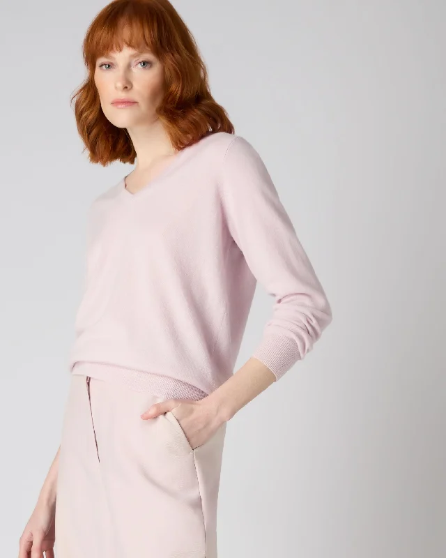 Special Offer Women's Phoebe V Neck Cashmere Jumper Quartz Pink