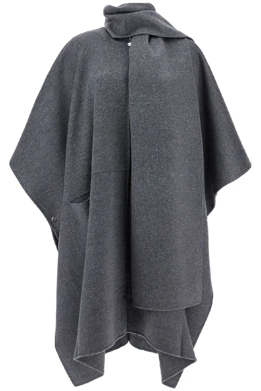 Elegant Attire For The Modern Lady Toteme Women's  Mélange Wool Coat With Doublé Scarf Sleeveless