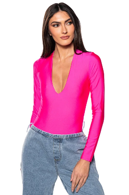 End of Season Sale PAXTON NEW DISCO LONG SLEEVE V NECK BODYSUIT