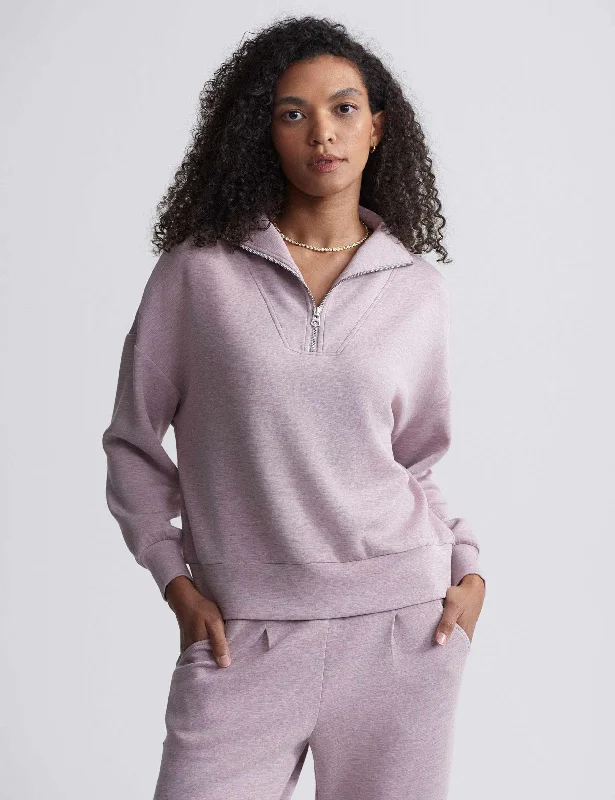 Sale On Sale Hawley Half-Zip Sweat - Mauve Marl