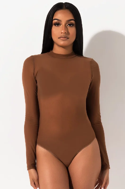 End Of Season Sale Clothing SHE'S GOTTA HAVE IT MESH BODYSUIT TAN