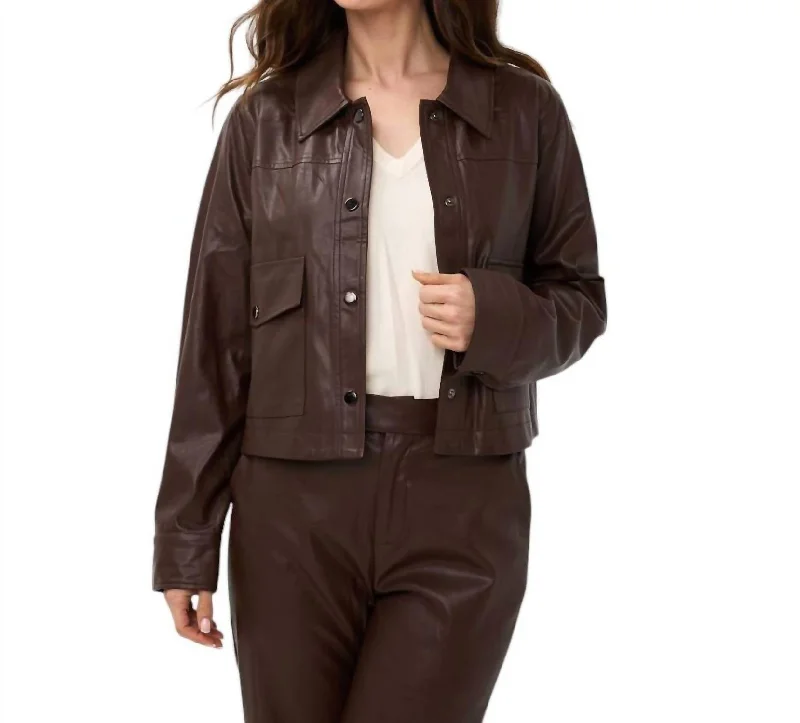 Sale On Clothing Pleather Jacket In Brown