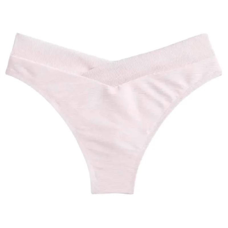 Casual Women’s Clothing Ribbed Cross Front Bikini Bottom In Pink