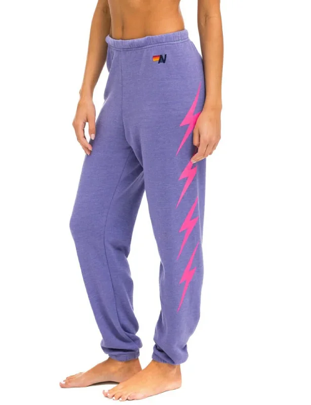 Ride The Style Wave Bolt 4 Women's Sweatpants, Lavender/Neon Pink