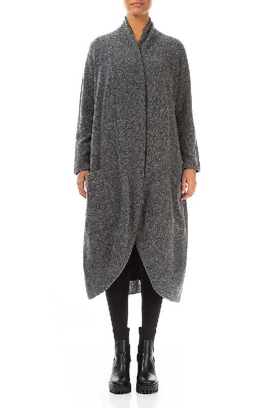 Daily Deals Long Open Grey Wool Cardigan