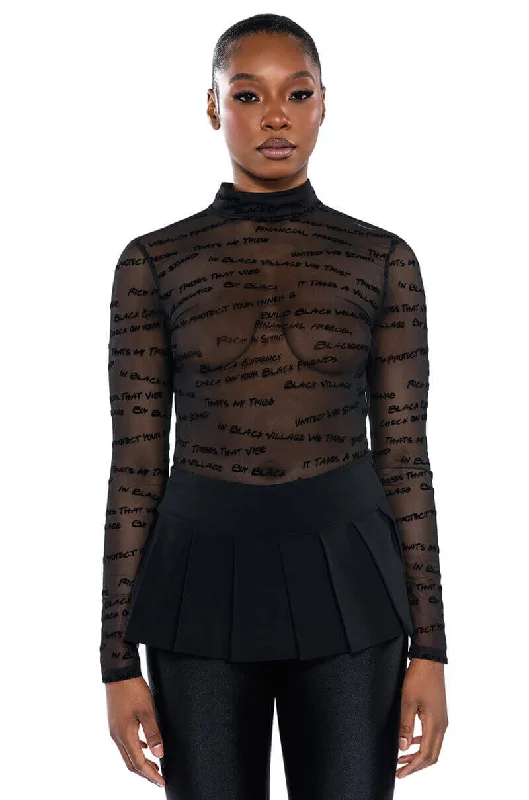 Flash Sale Online BLACK VILLAGE FOUNDATION LOGO MESH BODYSUIT